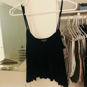 Topshop Black Flowy Babydoll Top